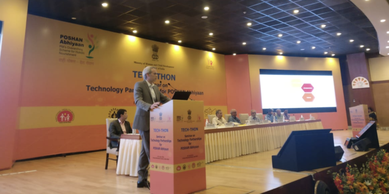 Dimagi CEO Jonathan Jackson presents at TECH-THON